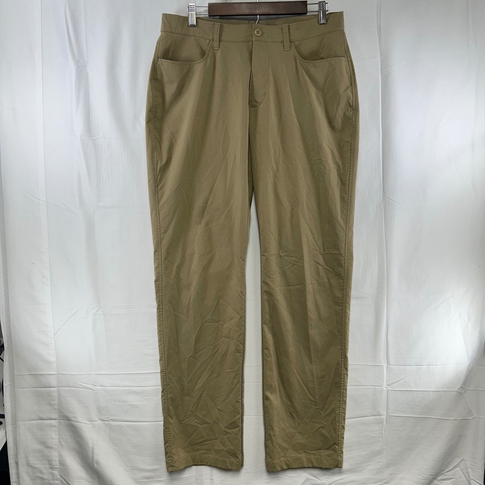 Under Armour Loose Fit Pants Mens 34x34 Khaki Tan Performance Golf Chinos